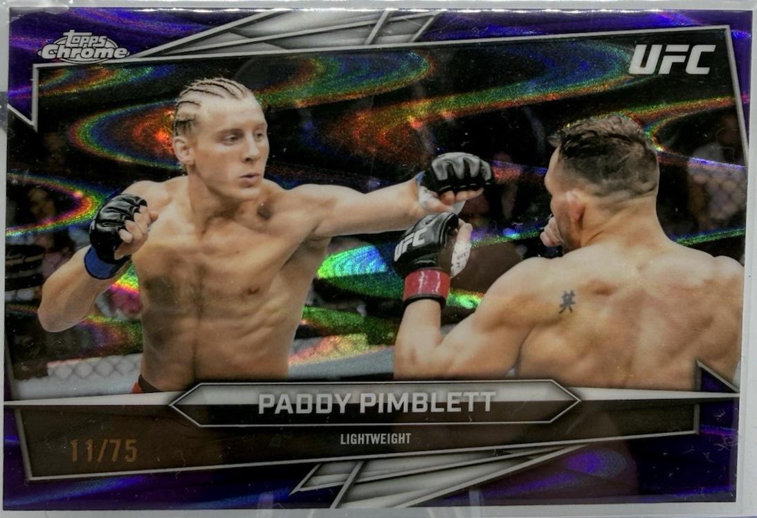 Paddy Pimblett 2026 Topps Chrome UFC Base #23 Purple Ray Wave Refractor