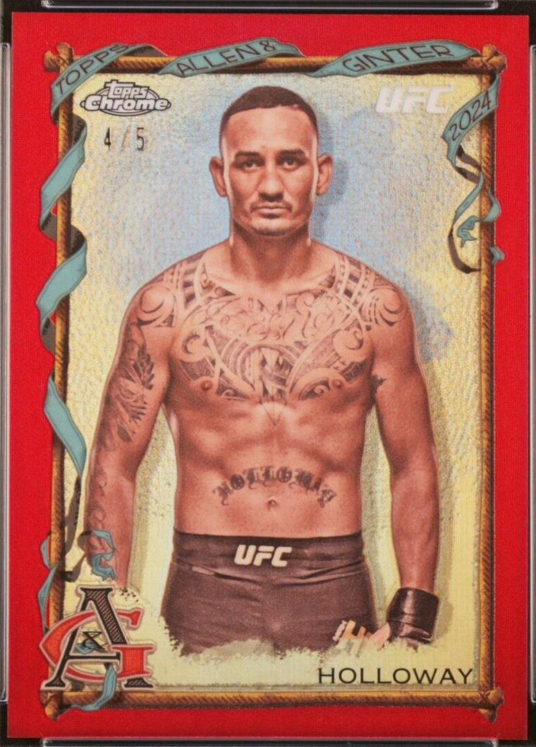 Max Holloway 2024 Topps Chrome UFC Allen & Ginter #AAG-16 Red Refractor