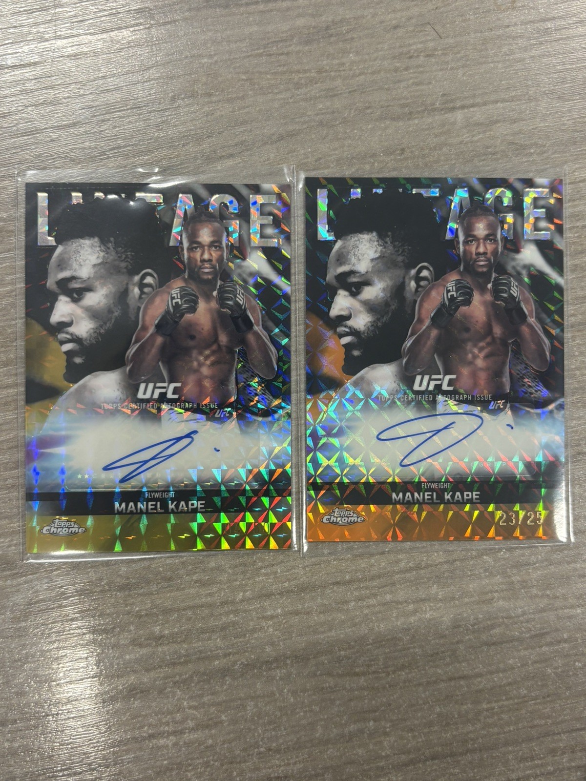Manel Kape 2026 Topps Chrome UFC Chrome Lineage Autographs #CCA-MK Orange Geometric Refractor