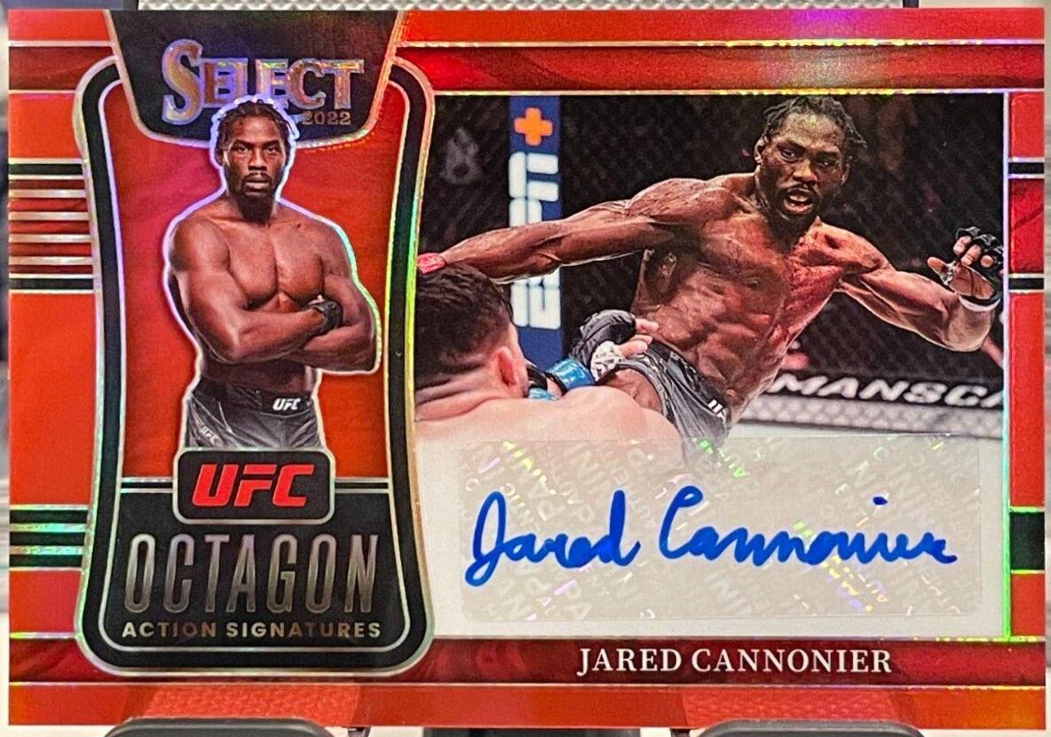 Jared Cannonier 2022 Panini Select UFC Octagon Action Signatures #33 Red