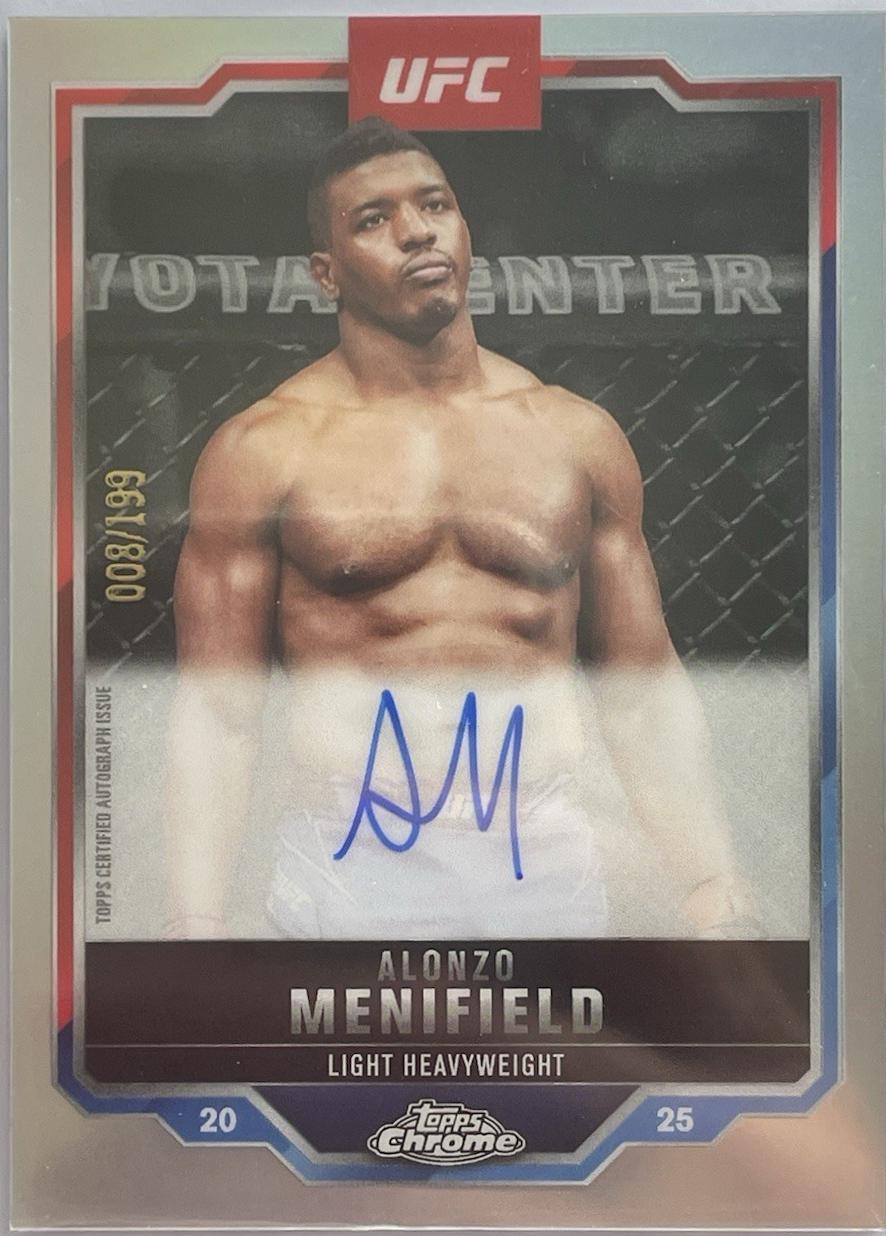 Alonzo Menifield 2025 Topps Chrome UFC Chrome Veteran Autographs #CVA-AM Refractor