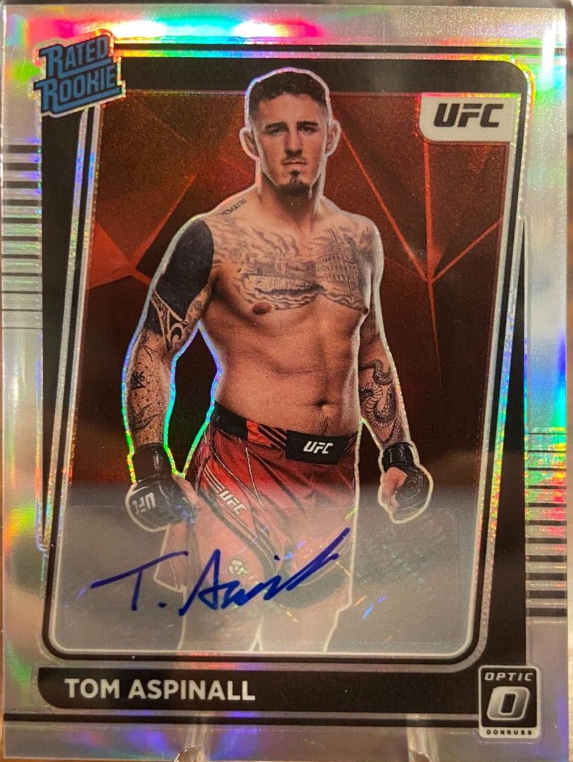 Tom Aspinall 2022 Panini Donruss Optic UFC Base Rated Rookies Signatures #120 Holo