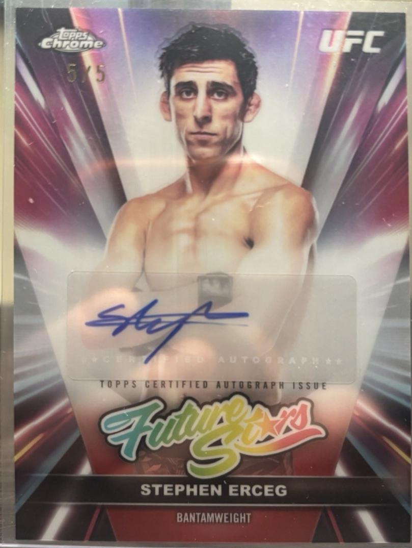 Stephen Erceg 2026 Topps Chrome UFC Future Stars Autographs #FSA-SE Red Geometric Refractor