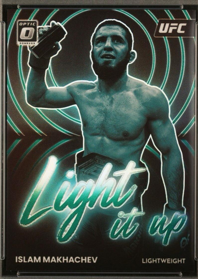 Islam Makhachev 2023 Panini Donruss Optic UFC Light It Up #7 Green