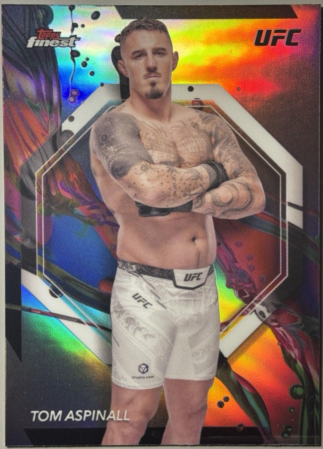 Tom Aspinall 2024 Topps Finest UFC Base Common #49 Refractor