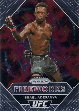 Israel Adesanya 2021 Panini Prizm UFC Fireworks #4 Black
