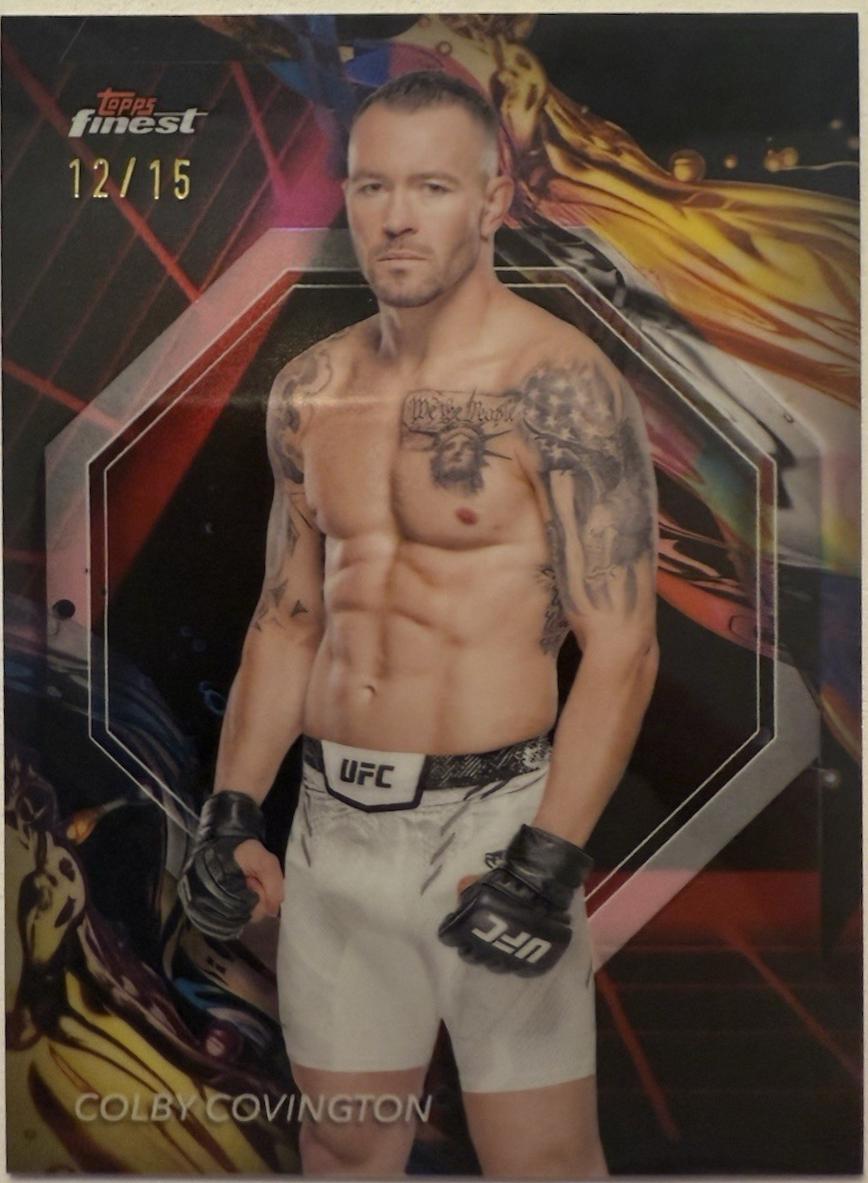 Colby Covington 2024 Topps Finest UFC Base Uncommon #107 Red Black Vapor Refractor