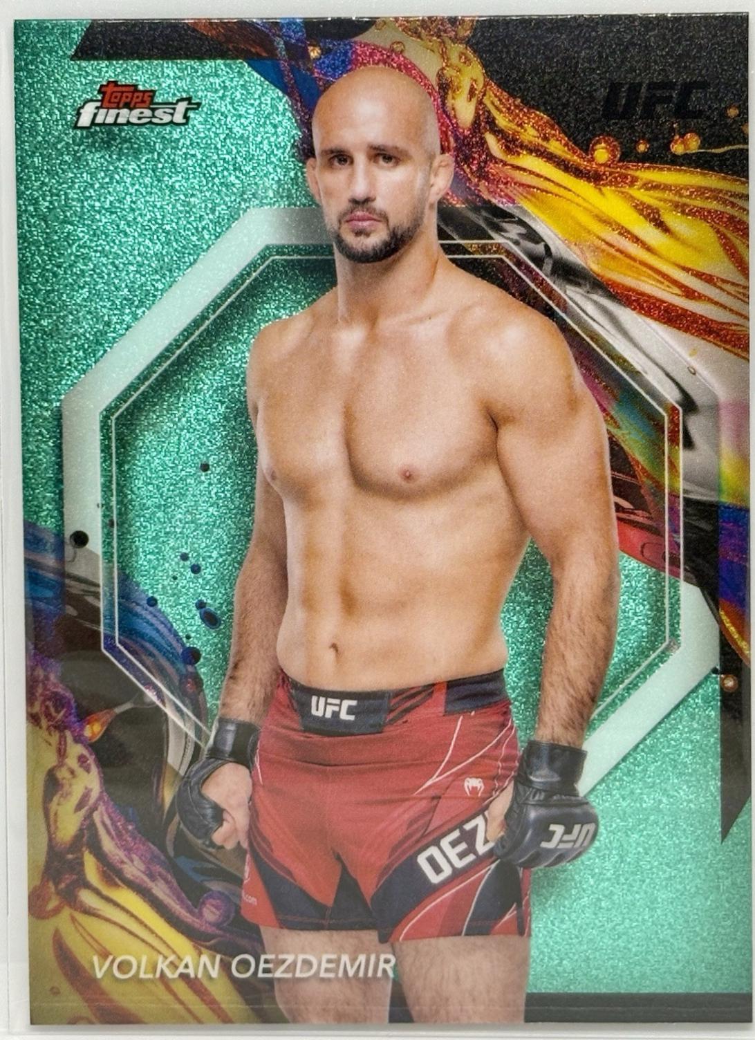 Volkan Oezdemir 2024 Topps Finest UFC Base Uncommon #125 Aqua Glitter Refractor