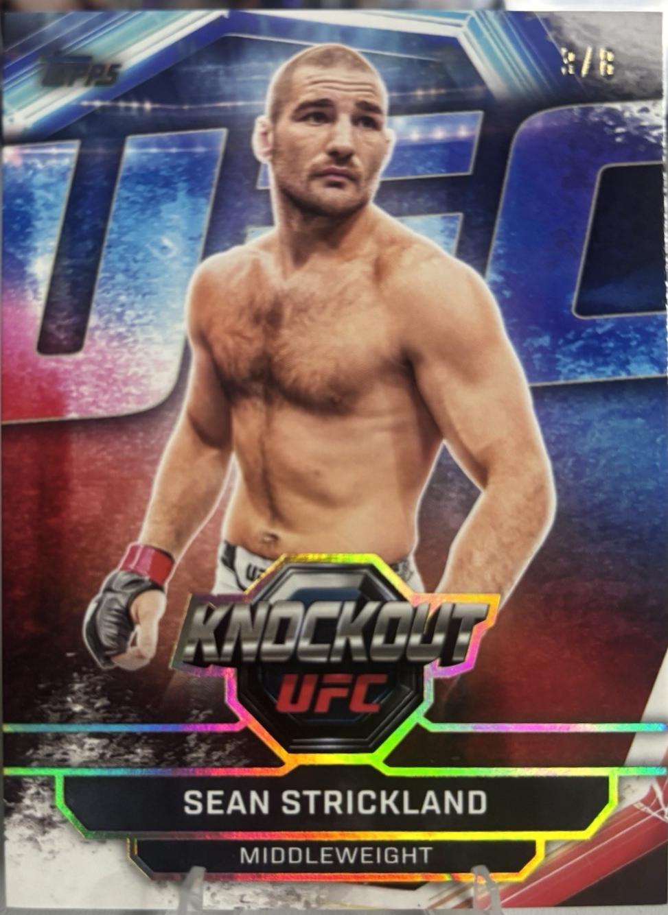 Sean Strickland 2026 Topps Knockout UFC Base #19 Holo Silver