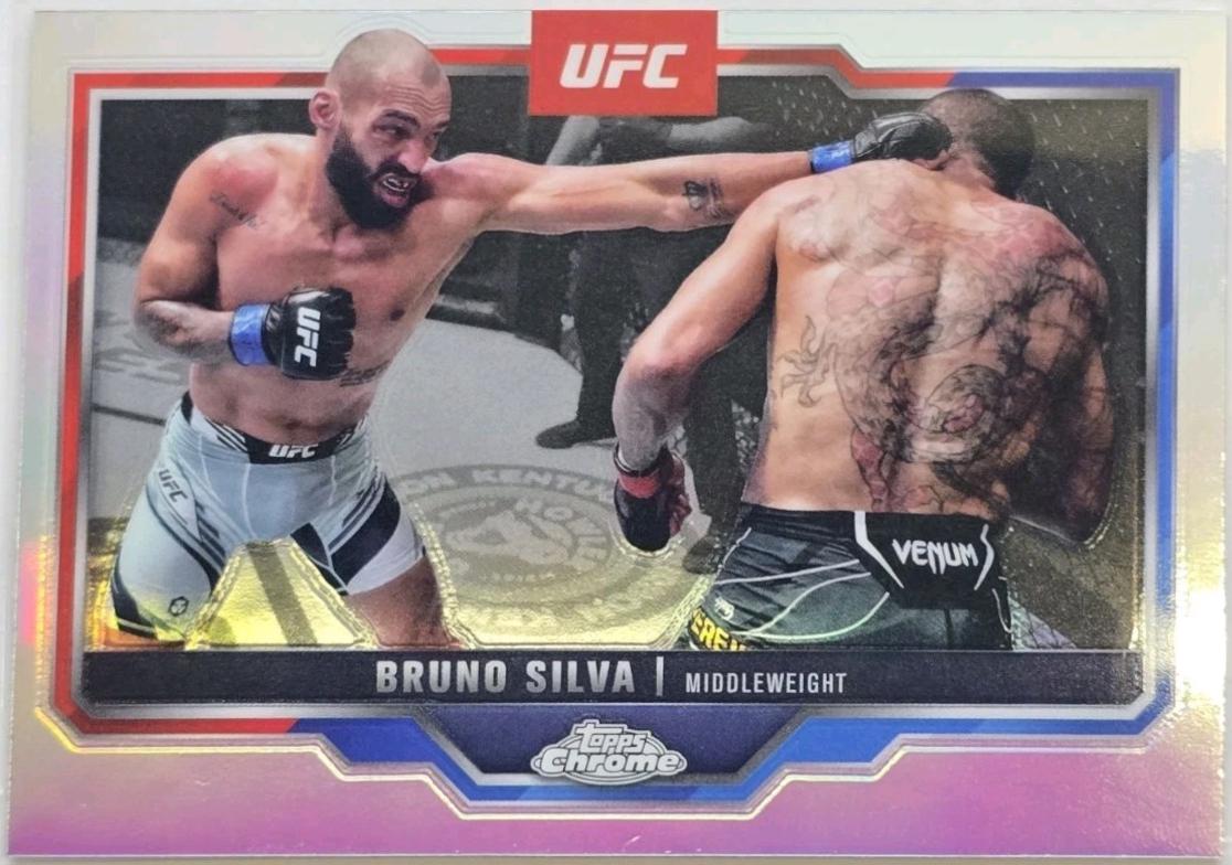 Bruno Silva 2025 Topps Chrome UFC Base #144 Refractor