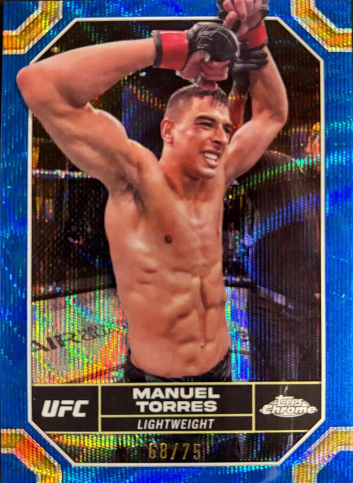 Manuel Torres 2024 Topps Chrome UFC Base #121 Blue Wave Refractor