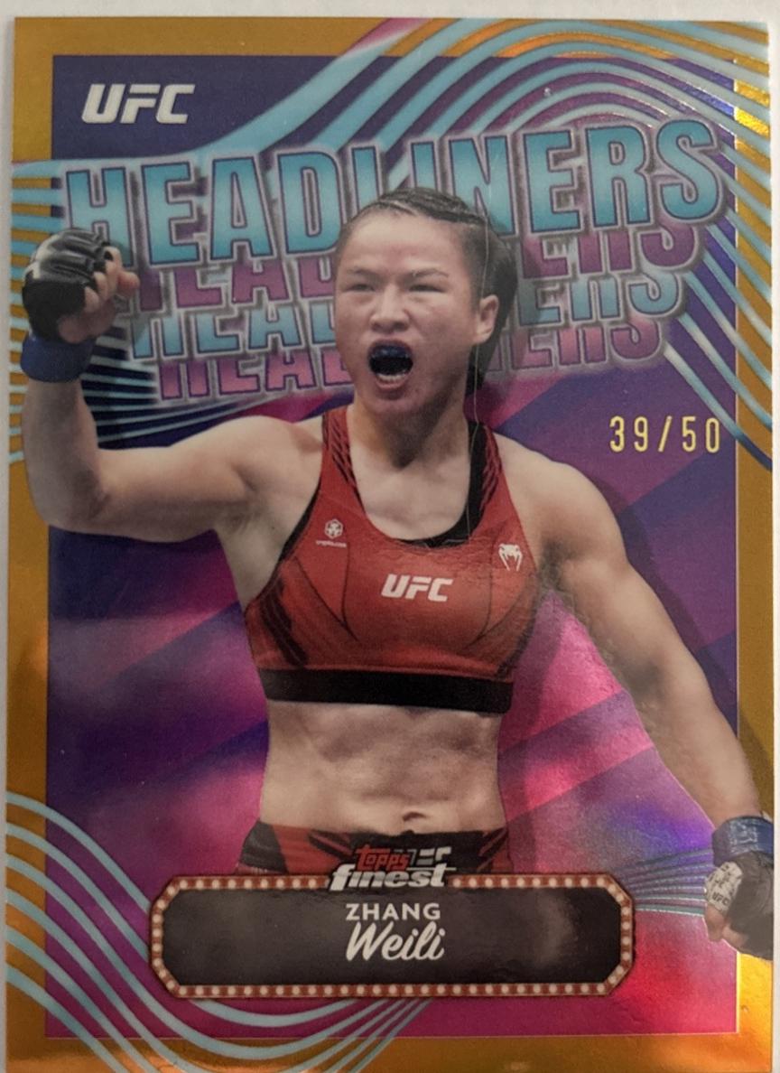 Zhang Weili 2024 Topps Finest UFC Headliners #HDL-20 Gold Refractor