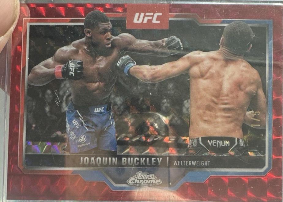 Joaquin Buckley 2025 Topps Chrome UFC Base #39 Red Geometric Refractor