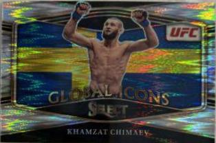 Khamzat Chimaev 2022 Panini Select UFC Global Icons #6 Silver