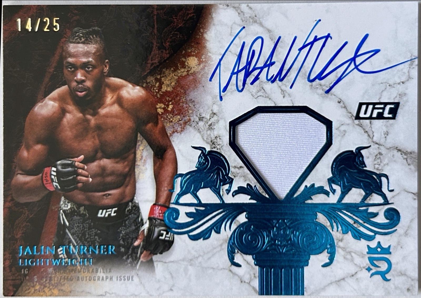 Jalin Turner 2025 Topps Royalty UFC Royalty Relic Signatures #RYR-JT Platinum