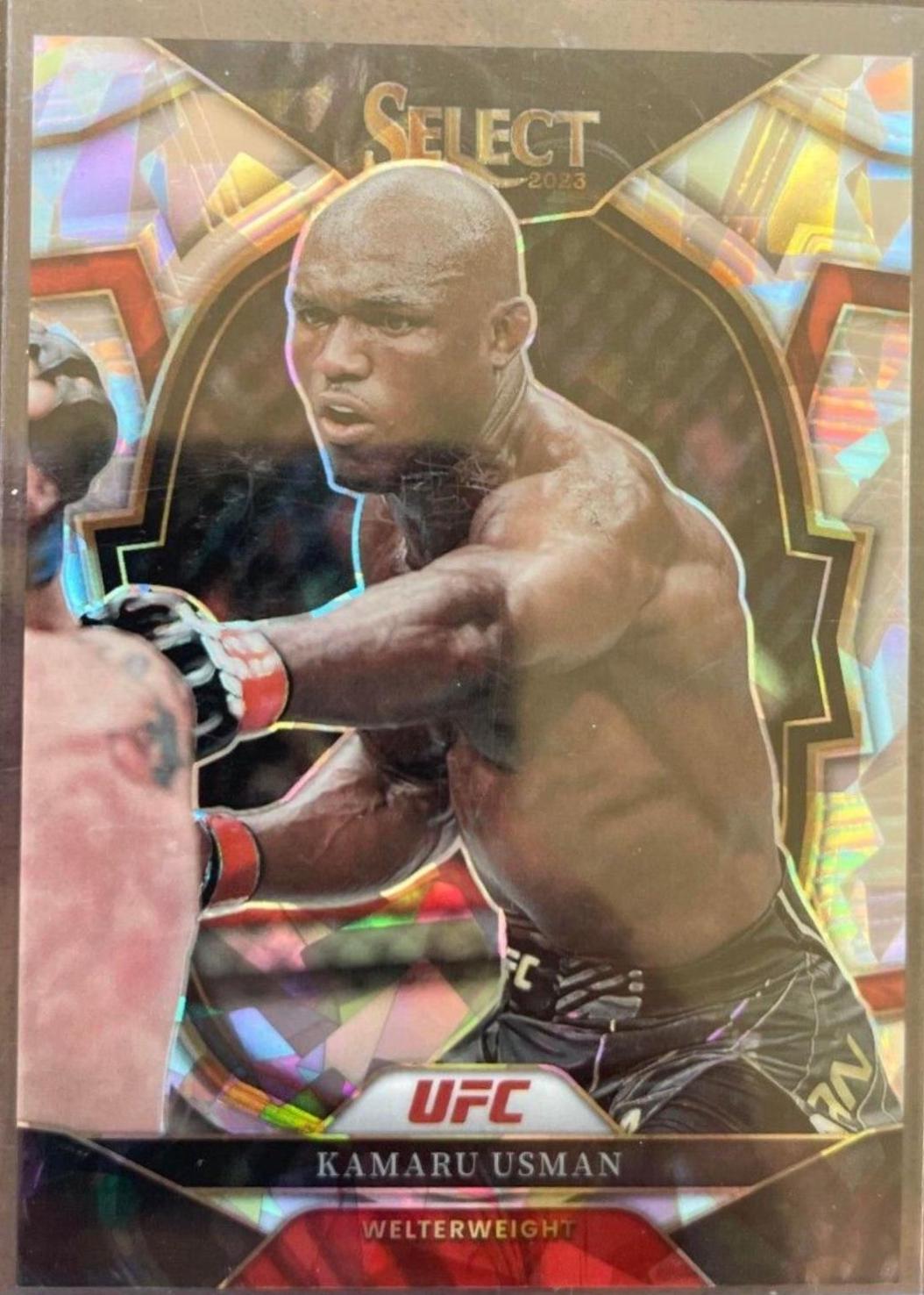 Kamaru Usman 2023 Panini Select UFC Mezzanine #344 Cracked Ice