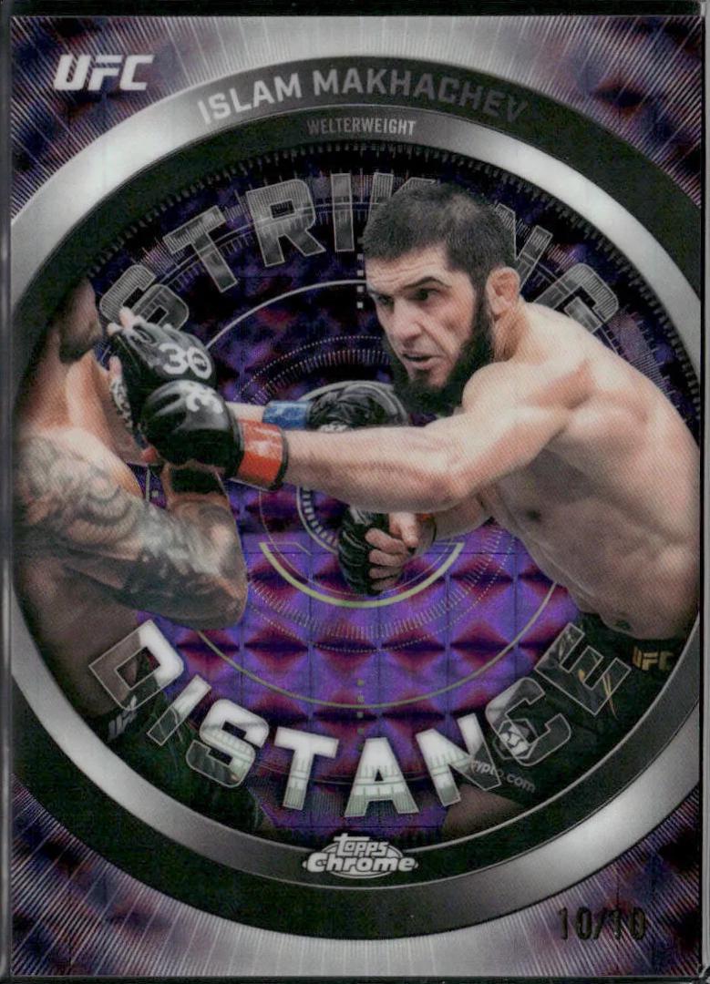 Islam Makhachev 2026 Topps Chrome UFC Striking Distance #SD-17 Purple Geometric Refractor