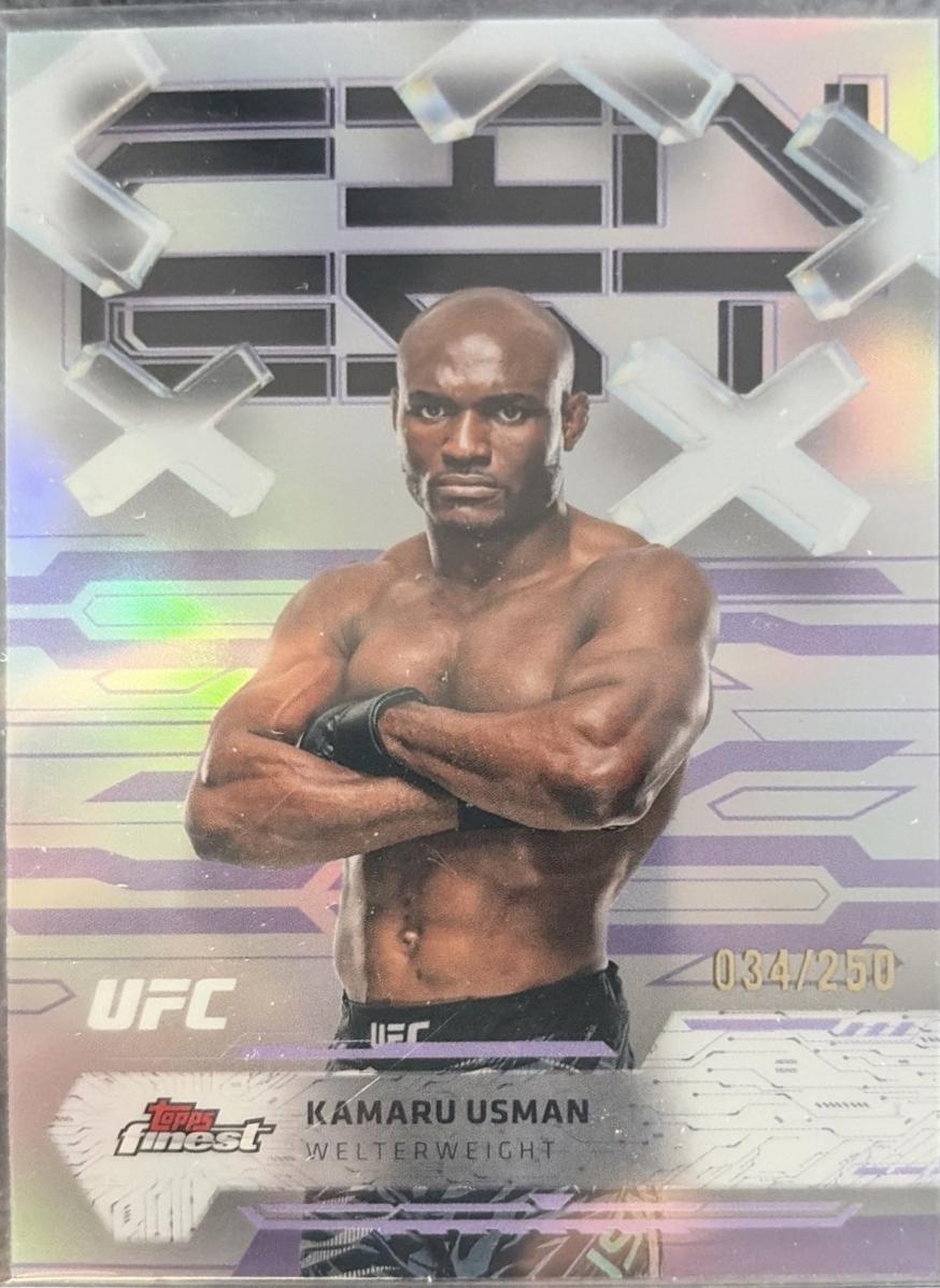 Kamaru Usman 2025 Topps Finest UFC Base Common #66 Purple Refractor