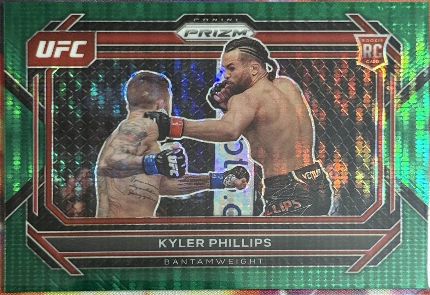 Kyler Phillips 2023 Panini Prizm UFC Base #55 Green Pulsar