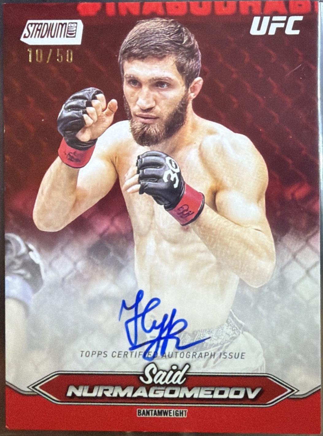 Said Nurmagomedov 2025 Topps Stadium Club UFC Base Autographs #BCA-SNV Gold Rainbow
