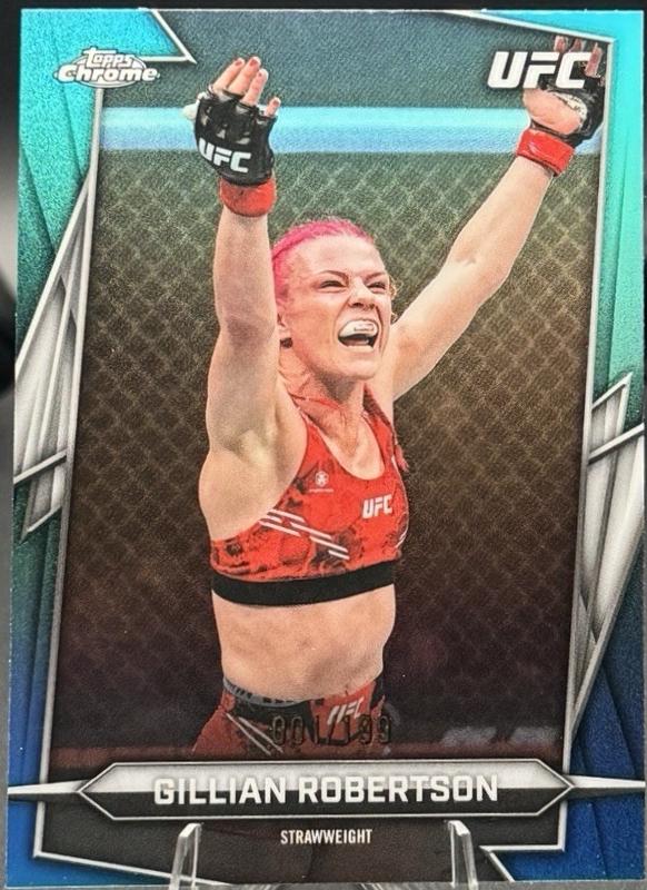 Gillian Robertson 2026 Topps Chrome UFC Base #136 Aqua Refractor