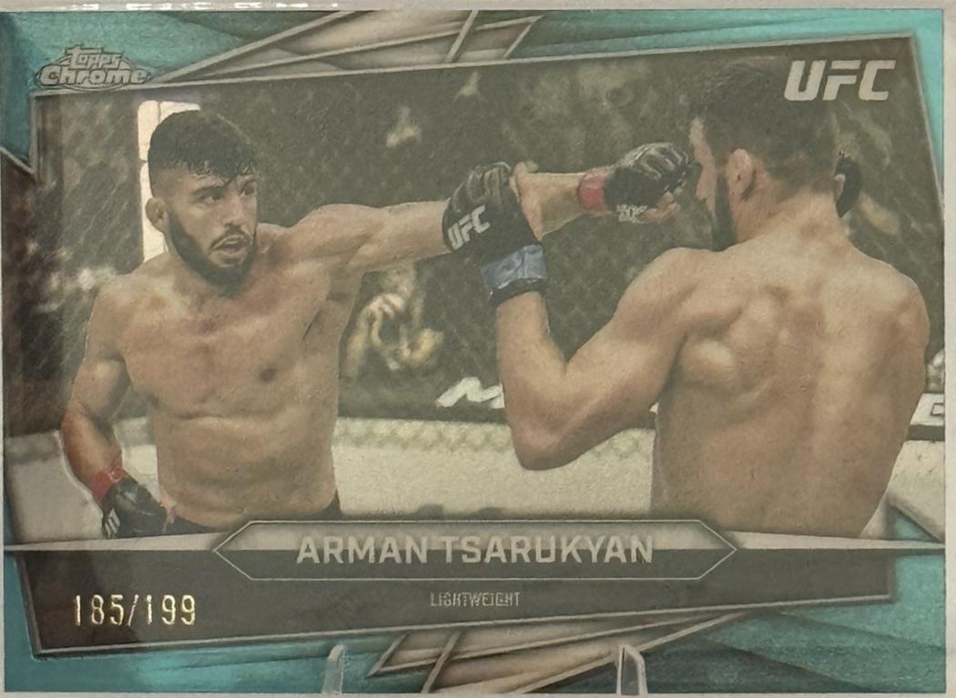 Arman Tsarukyan 2026 Topps Chrome UFC Base #120 Aqua Refractor