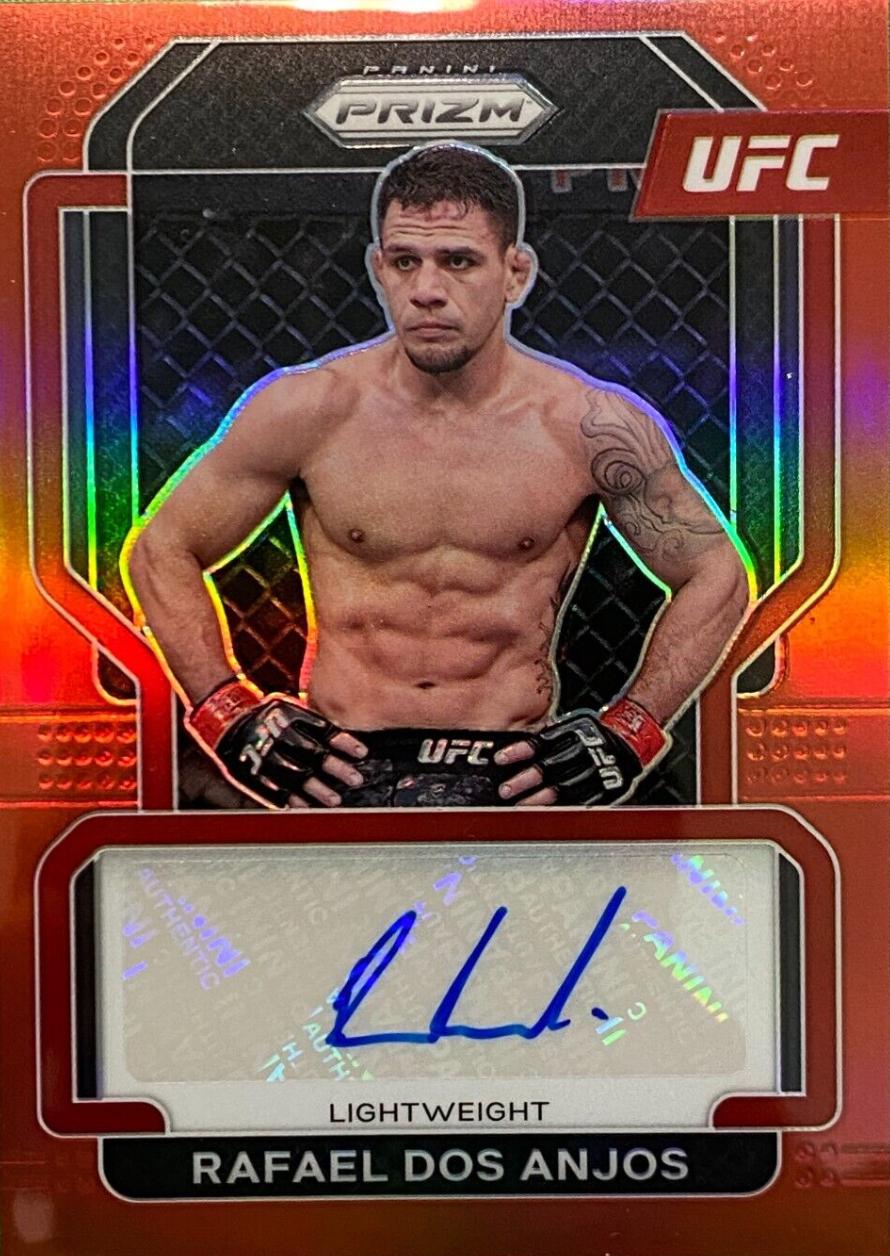 Rafael Dos Anjos 2022 Panini Prizm UFC Signatures #4 Red