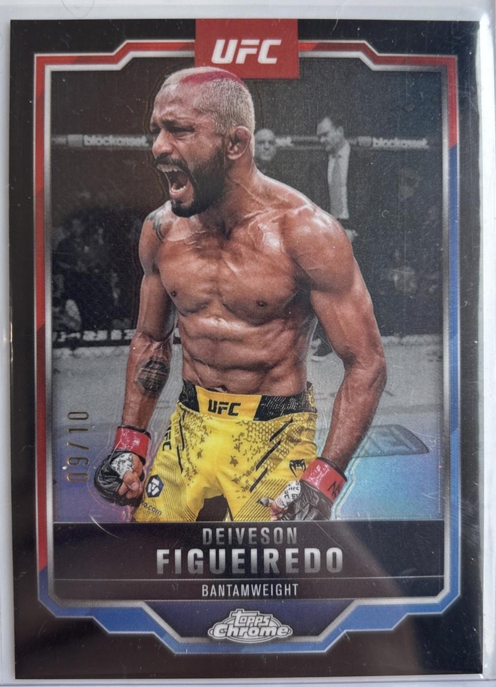 Deiveson Figueiredo 2025 Topps Chrome UFC Base #186 Black Refractor