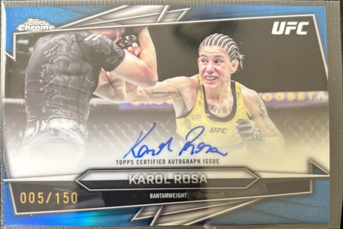 Karol Rosa 2026 Topps Chrome UFC Base Autographs #BAV-KR Blue Refractor