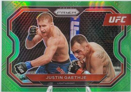Justin Gaethje 2021 Panini Prizm UFC Base #141 Neon Green