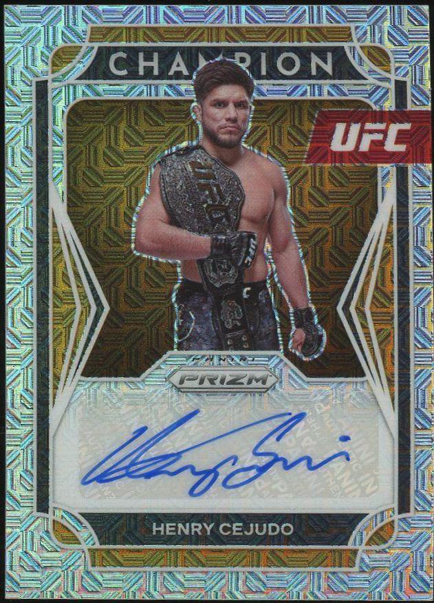Henry Cejudo 2022 Panini Prizm UFC Champion Signatures #5 Mojo