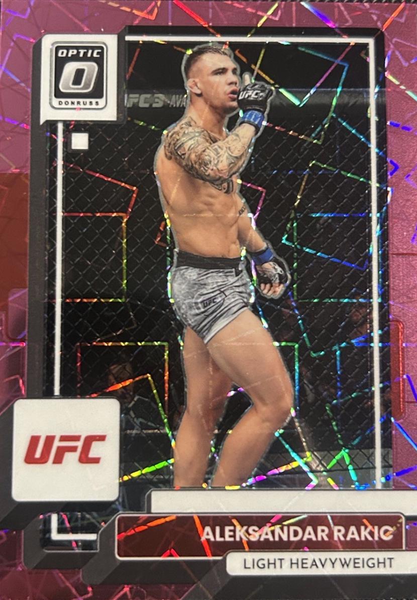 Aleksandar Rakic 2023 Panini Donruss Optic UFC Base #75 Pink Velocity