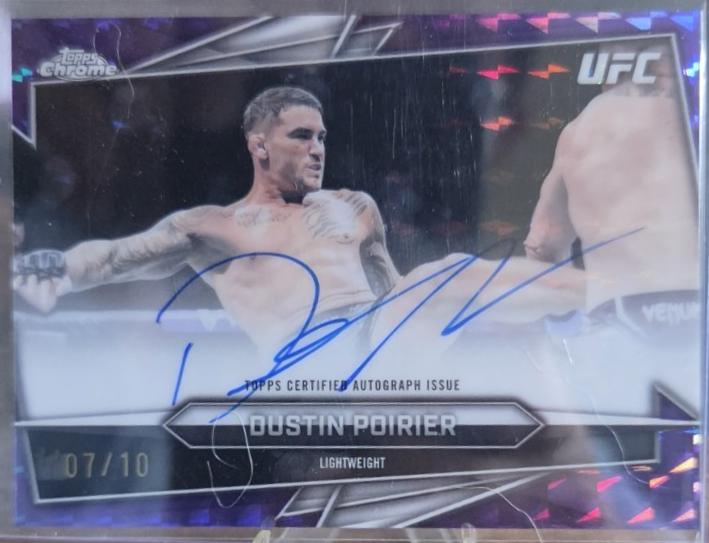 Dustin Poirier 2026 Topps Chrome UFC Base Autographs #BAV-DP Red Refractor