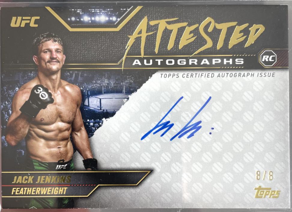 Jack Jenkins 2024 Topps Knockout UFC Attested Autographs #ATT-JJE Gold
