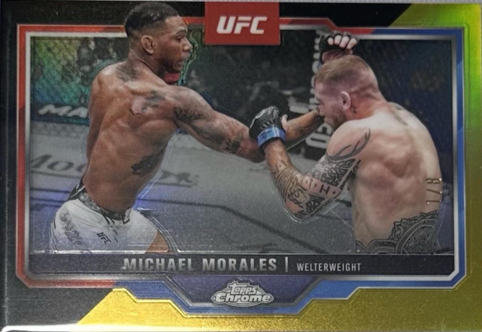 Michael Morales 2025 Topps Chrome UFC Base #127 Black & Gold Refractor