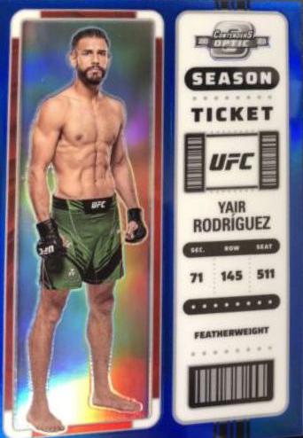 Yair Rodríguez 2023 Panini Chronicles UFC Base Contenders Optic Season Ticket #366 Blue