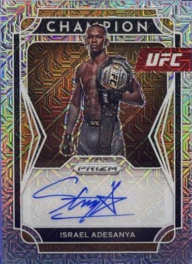Israel Adesanya 2022 Panini Prizm UFC Champion Signatures #6 Mojo