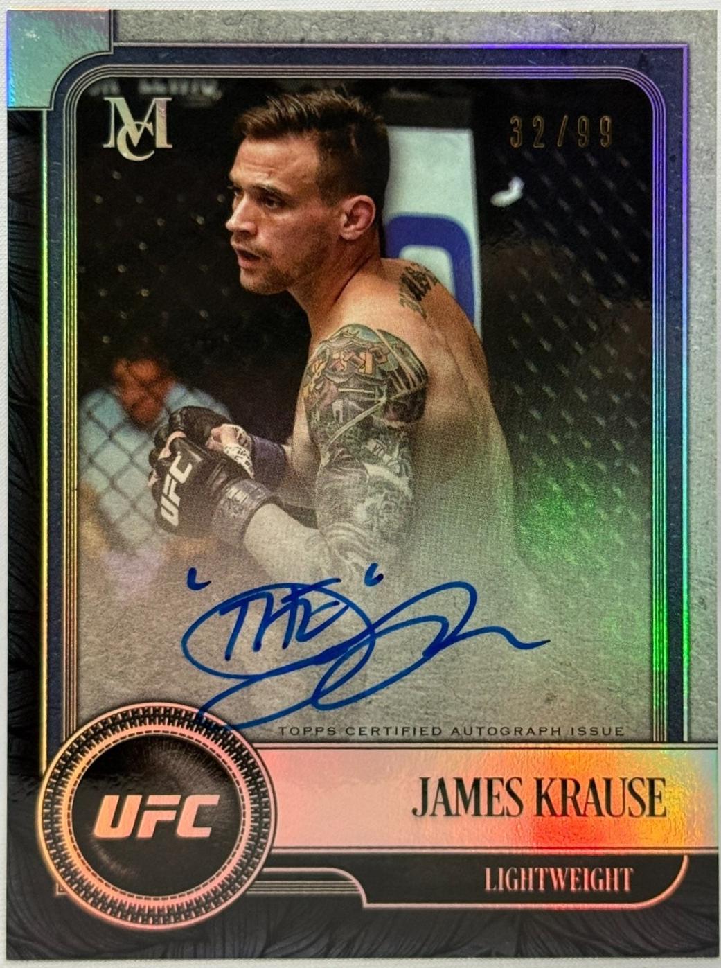 James Krause 2019 Topps UFC Museum Collection Museum Autographs #MA-JK