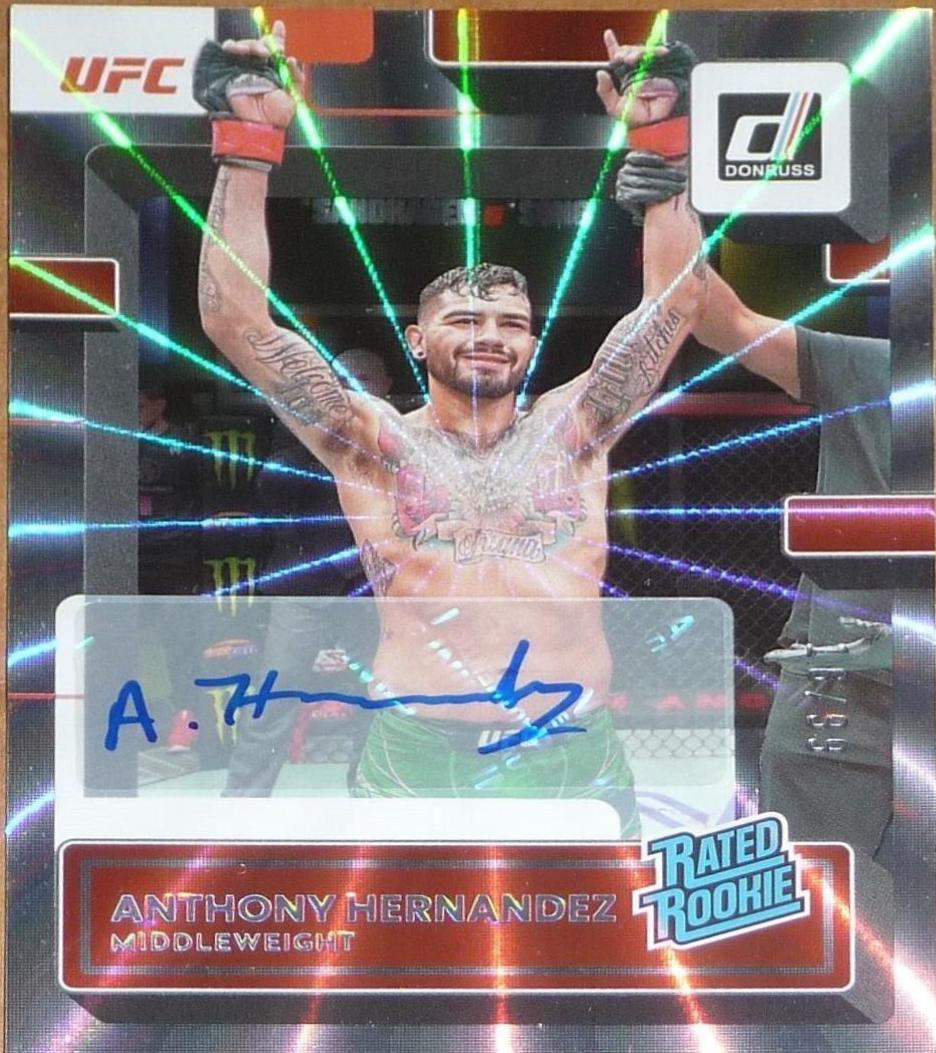 Anthony Hernandez 2023 Panini Donruss UFC Rated Rookies Signatures #211 Laser
