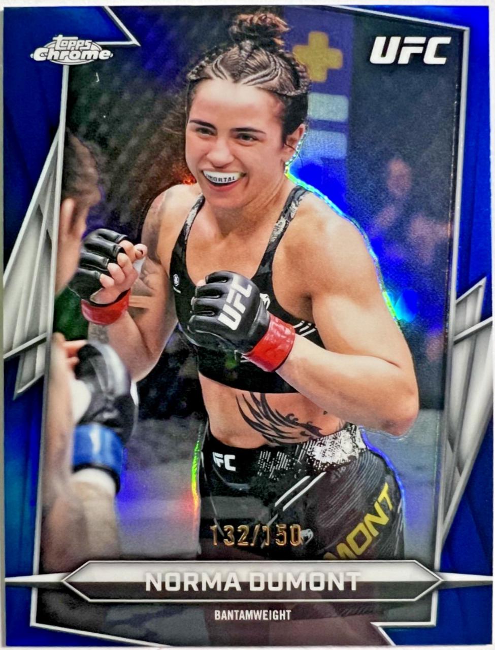 Norma Dumont 2026 Topps Chrome UFC Base #68 Blue Refractor