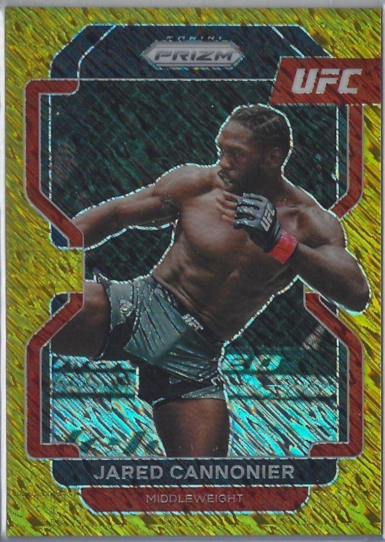 Jared Cannonier 2022 Panini Prizm UFC Base #155 Gold Shimmer