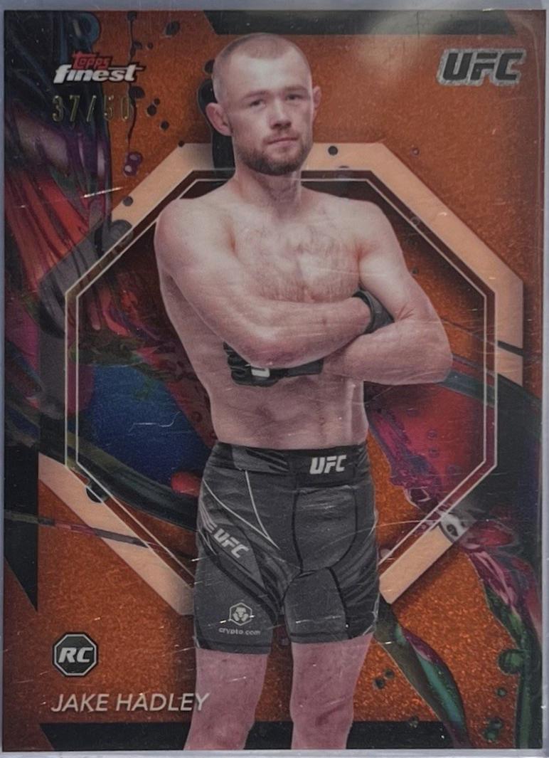 Jake Hadley 2024 Topps Finest UFC Base Common #91 Tangerine Glitter Refractor