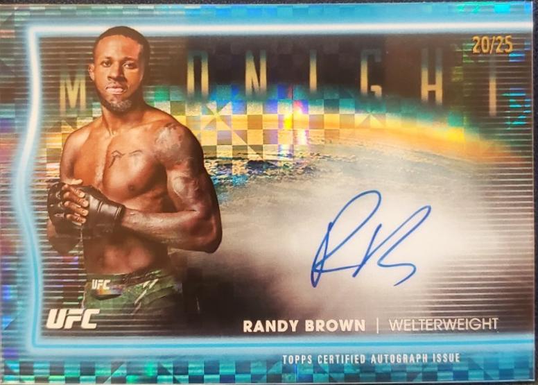 Randy Brown 2025 Topps Midnight UFC Horizon Signatures #HNS-RB Moon Beam