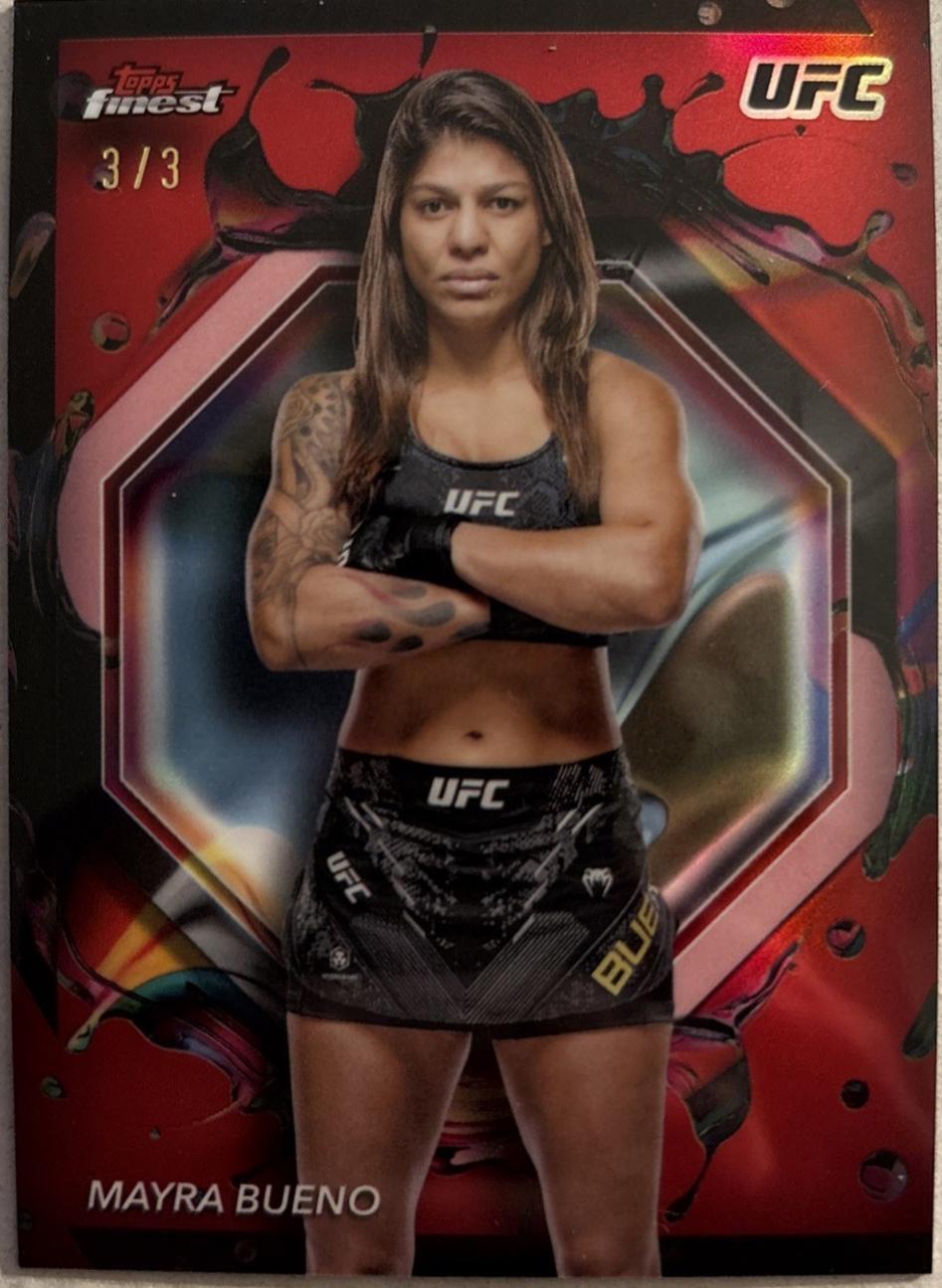Mayra Bueno 2024 Topps Finest UFC Base Rare #294 Red Refractor