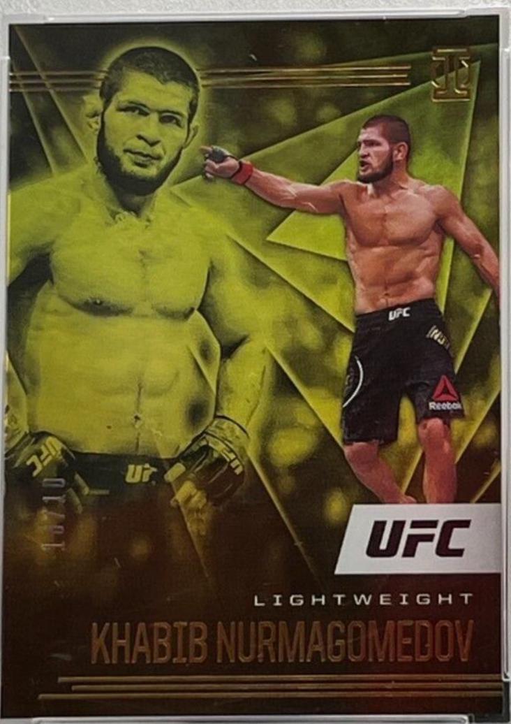 Khabib Nurmagomedov 2021 Panini Chronicles UFC Base Illusions #164 Gold