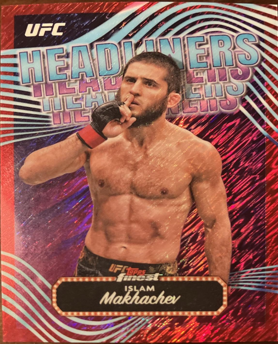 Islam Makhachev 2024 Topps Finest UFC Headliners #HDL-8 Red Shimmer Refractor