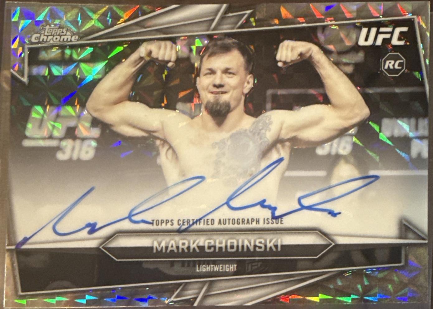 Mark Choinski 2026 Topps Chrome UFC Base Autographs #BAV-MC Geometric Refractor