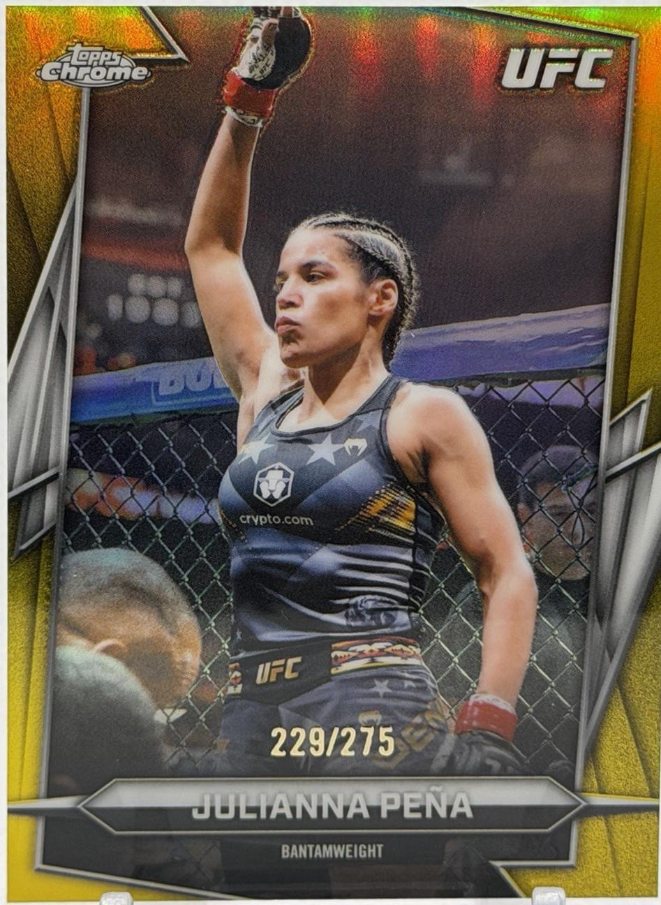 Julianna Peña 2026 Topps Chrome UFC Base #175 Yellow Refractor