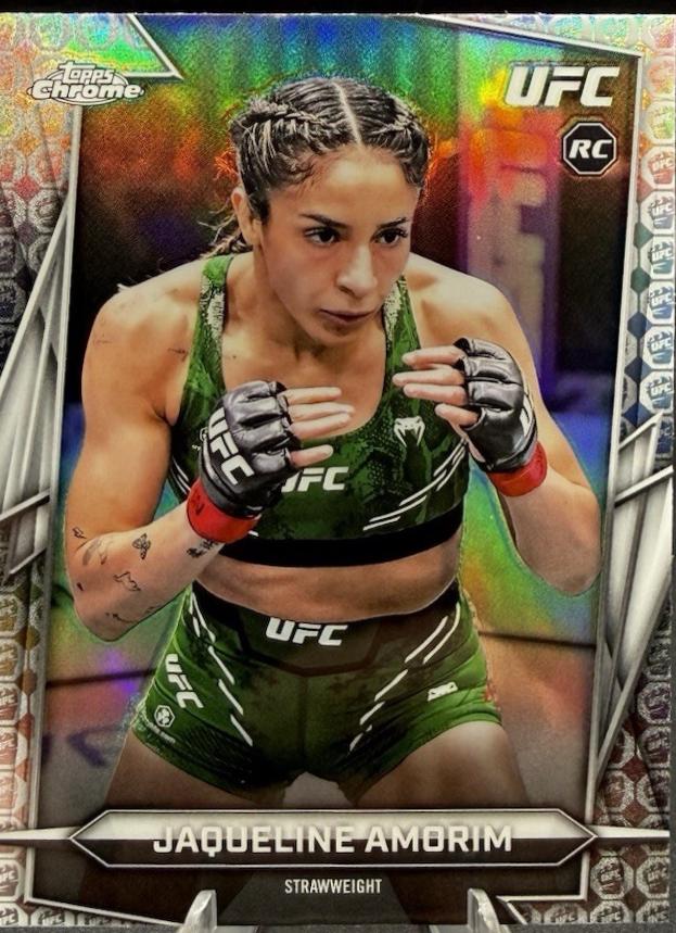 Jaqueline Amorim 2026 Topps Chrome UFC Base #182 UFC Glove Refractor