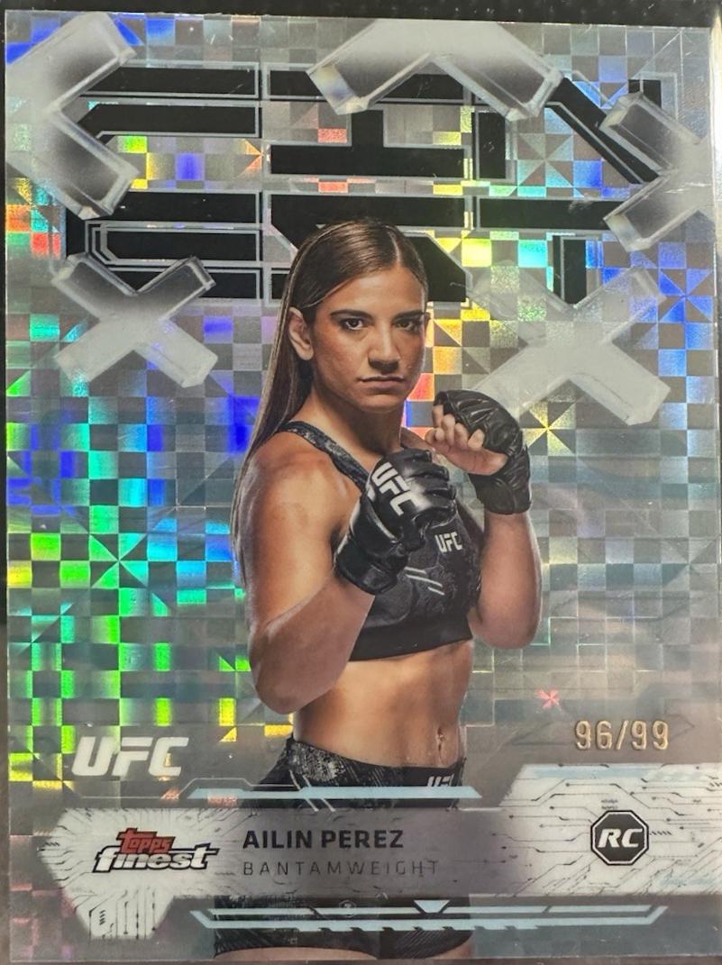 Ailin Perez 2025 Topps Finest UFC Base Common #7 Blue Checkerboard Refractor